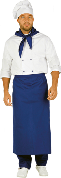 Костюм ШЕФ-ПОВАР, белый-василёк